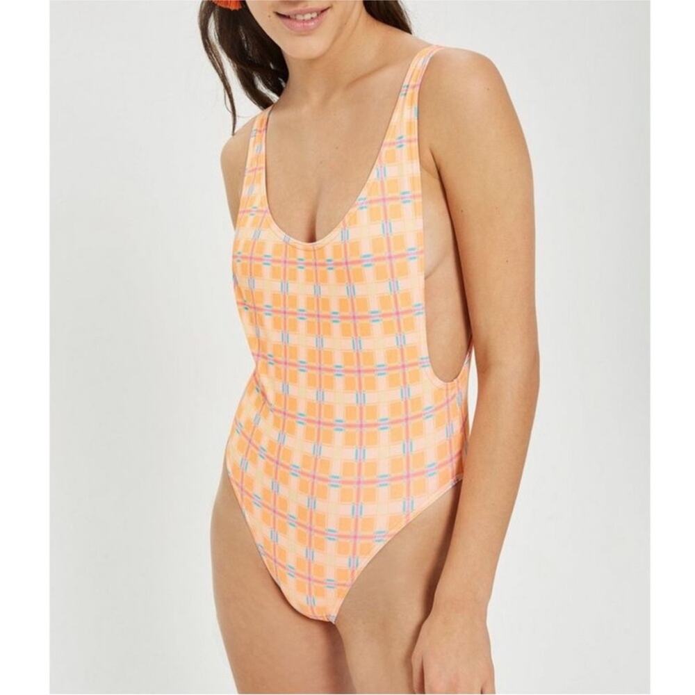 BOGO TOPSHOP Check scoop back swimsuit Nwot